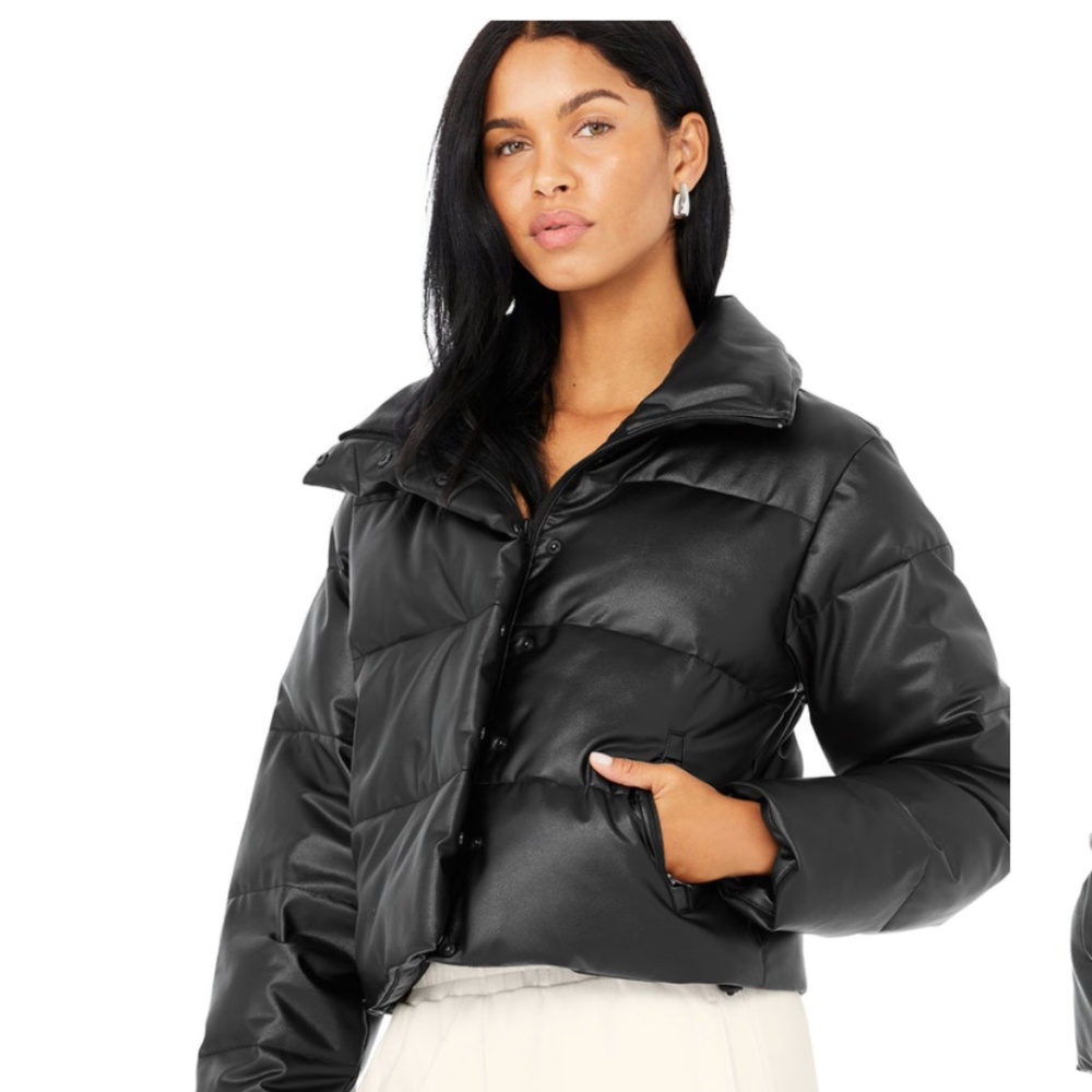 Alo Yoga Faux Leather Gold Rush Puffer